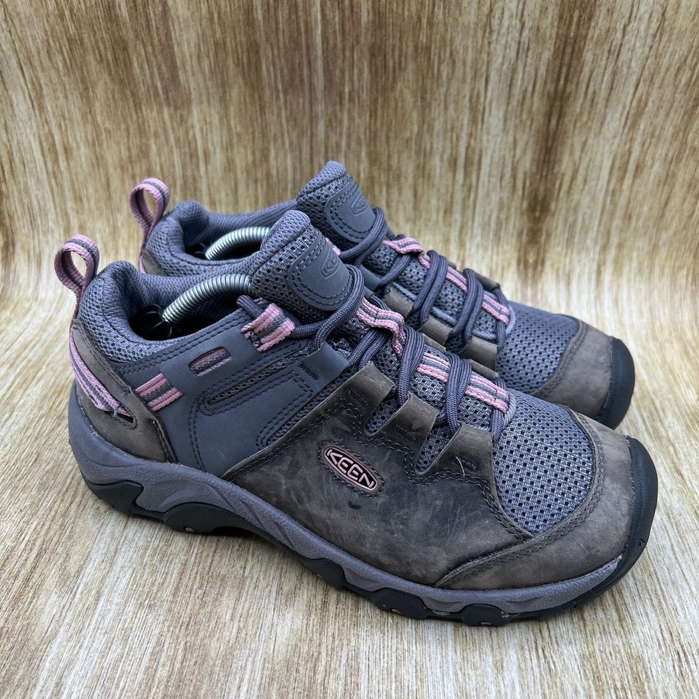 Keen Steens Vent Hiking Shoes Women's Size 8.5 Gray Pink Leather Trail 1022751